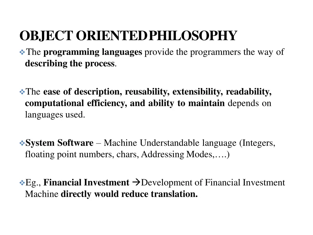 object orientedphilosophy the programming