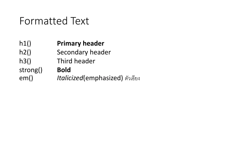 formatted text