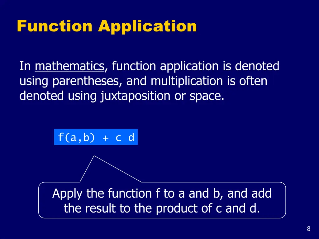 function application