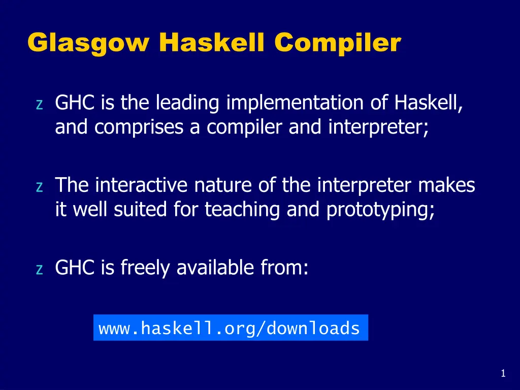 glasgow haskell compiler