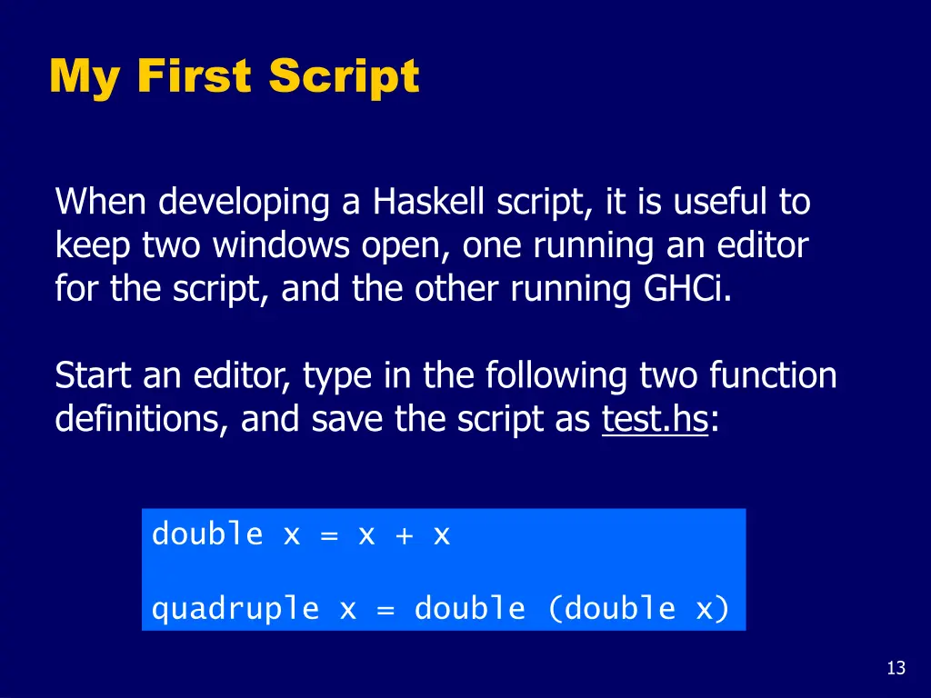my first script