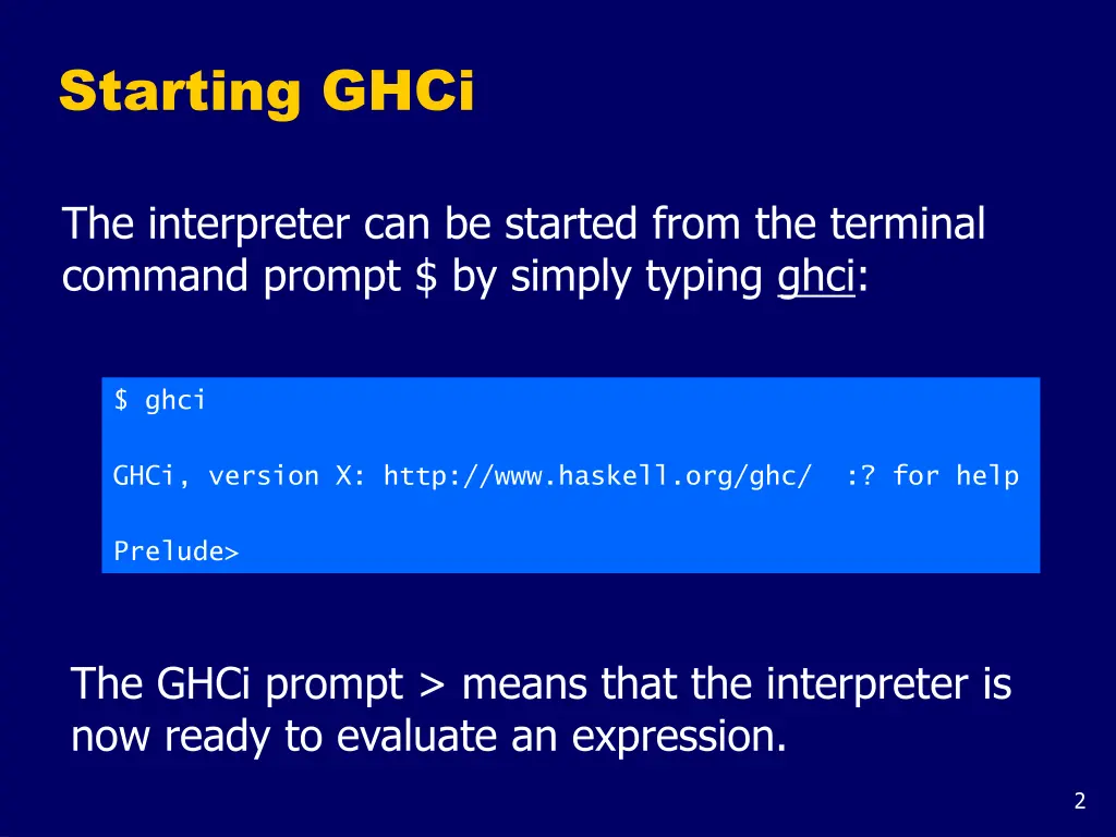 starting ghci