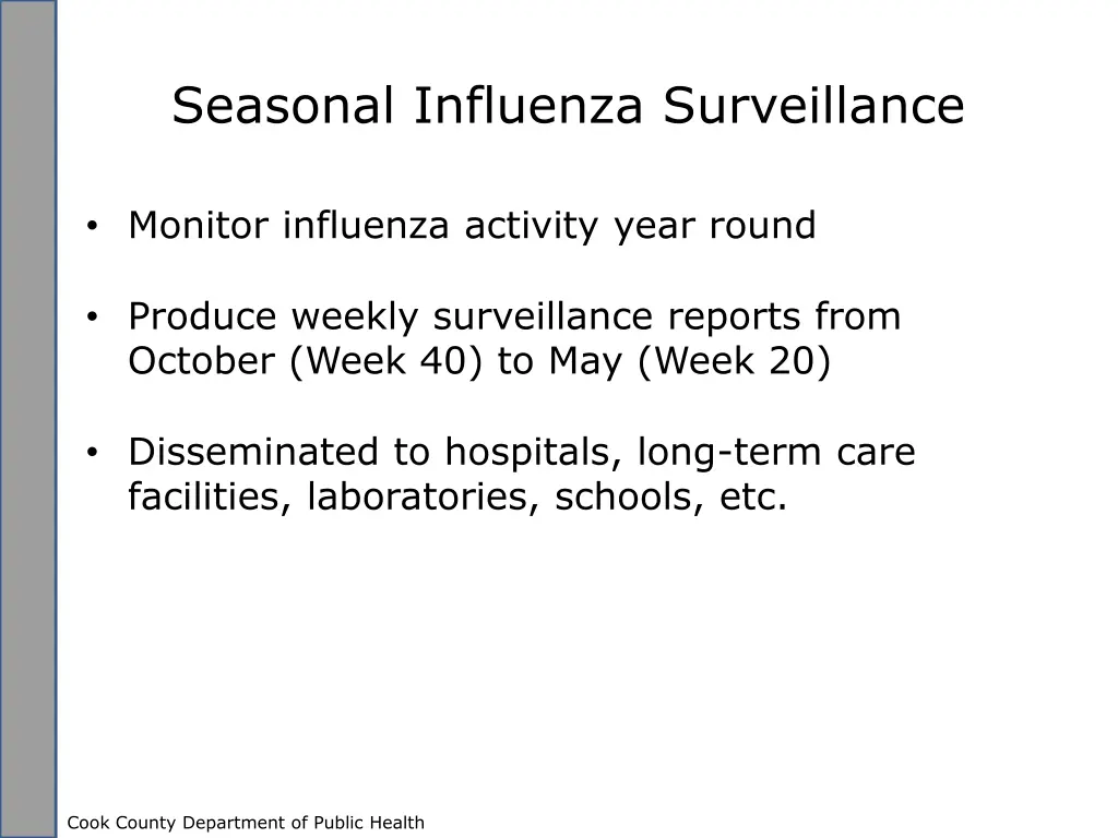 seasonal influenza surveillance