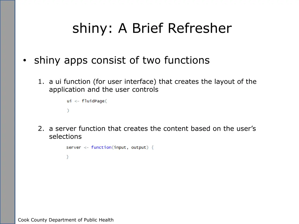 shiny a brief refresher