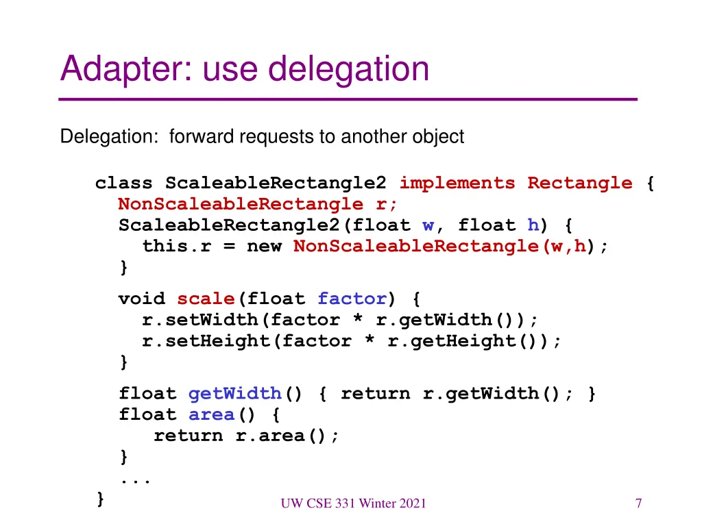 adapter use delegation