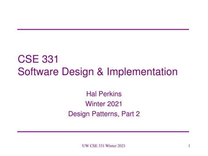cse 331 software design implementation