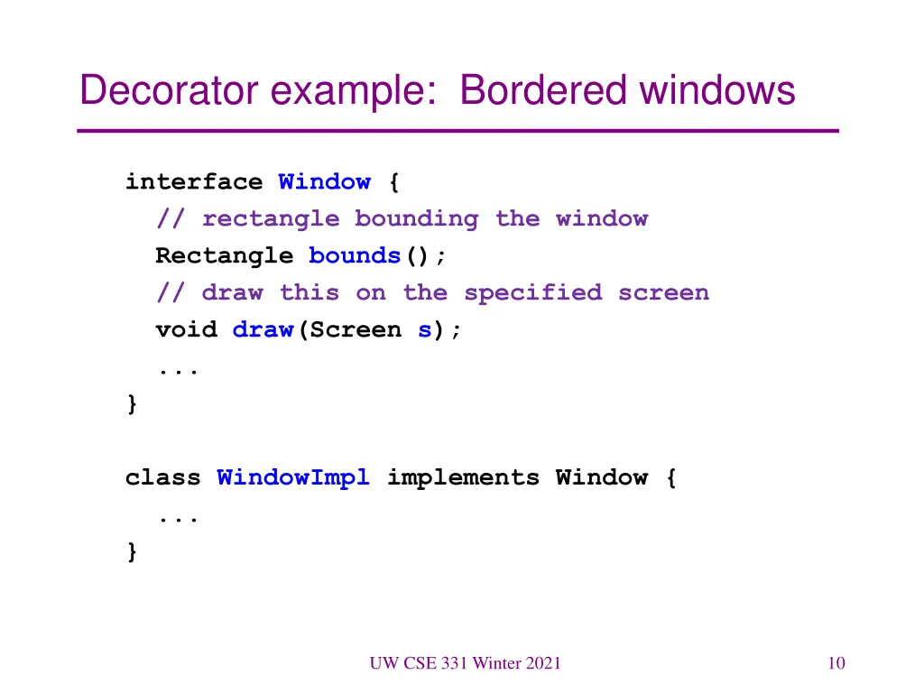 decorator example bordered windows