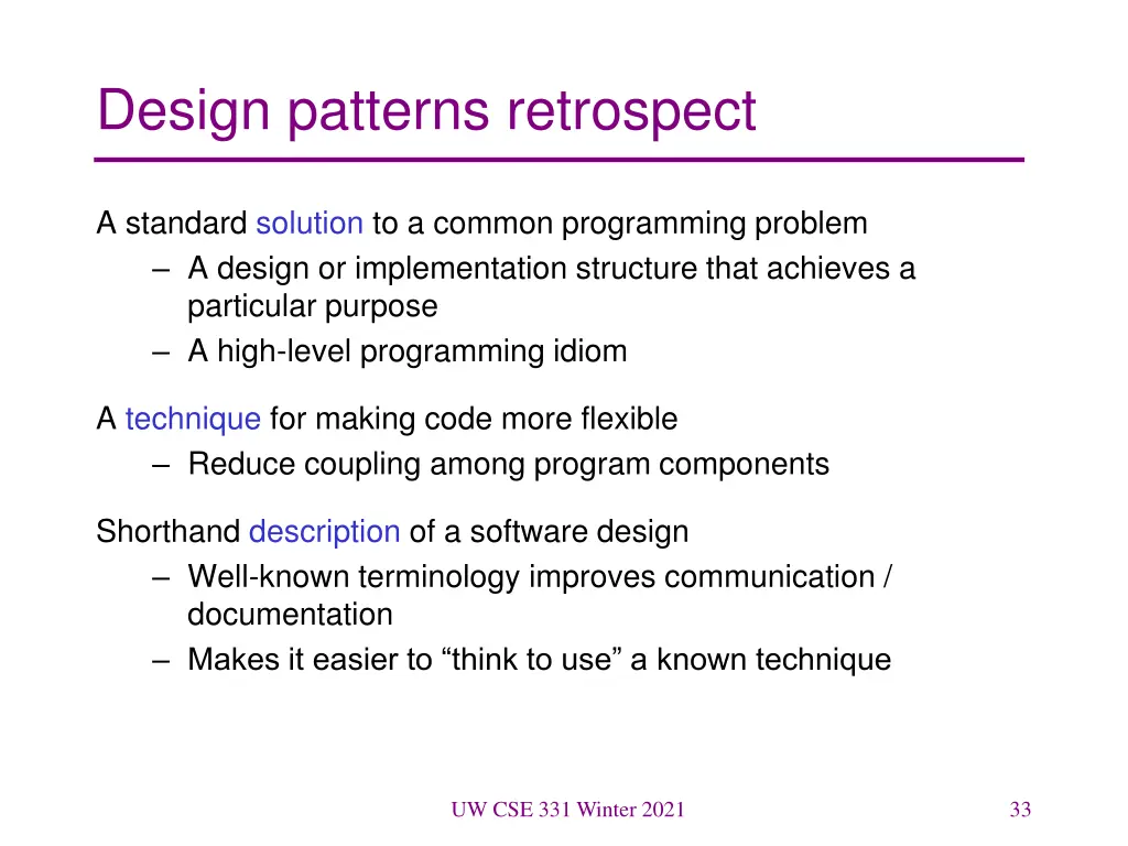 design patterns retrospect