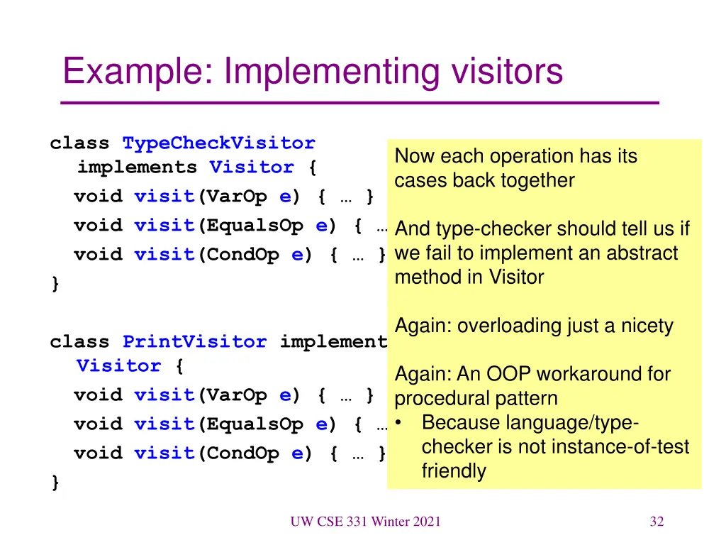 example implementing visitors