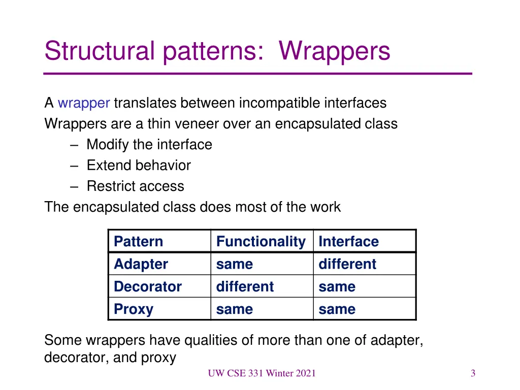 structural patterns wrappers