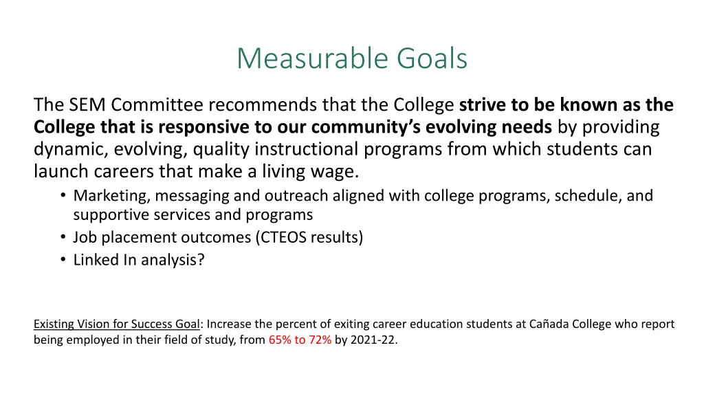 measurable goals 2