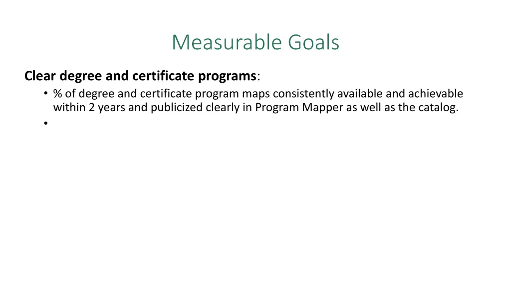 measurable goals