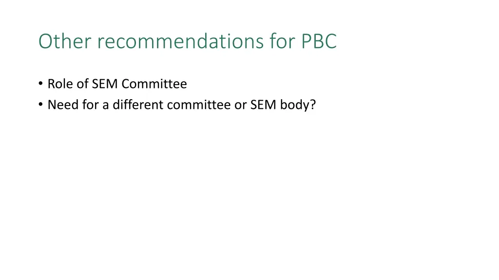 other recommendations for pbc
