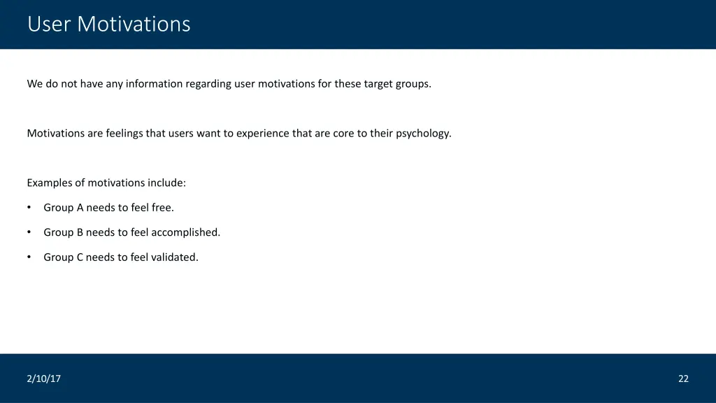 user motivations