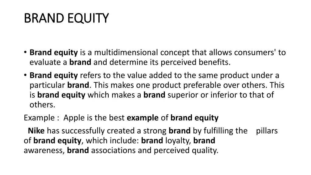 brand equity brand equity