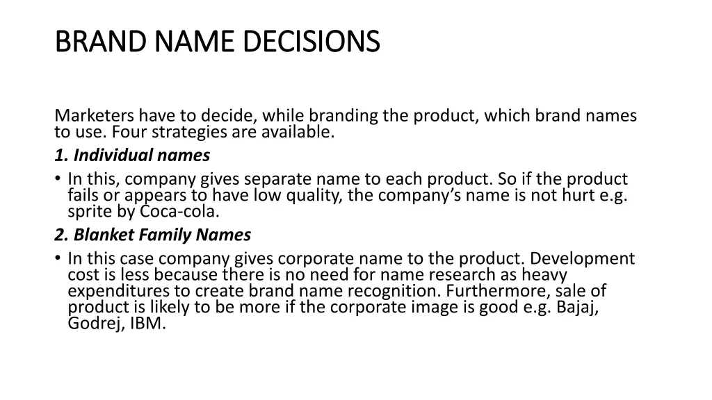 brand name decisions brand name decisions