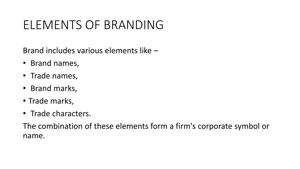 elements of branding