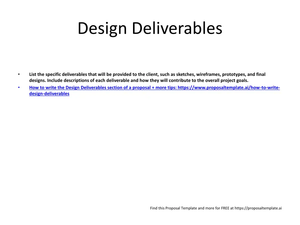design deliverables