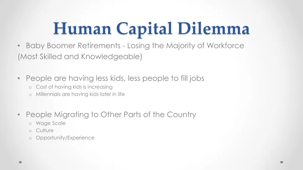 human capital dilemma baby boomer retirements