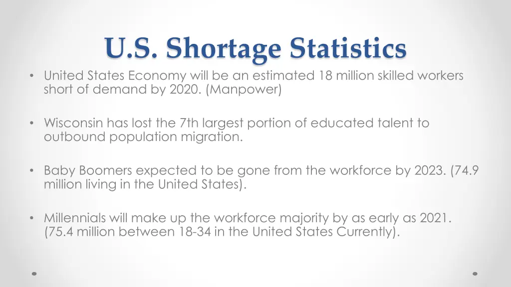 u s shortage statistics united states economy