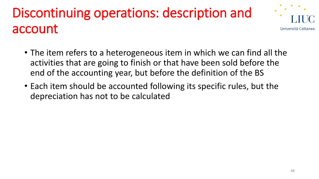 discontinuing discontinuing operations account