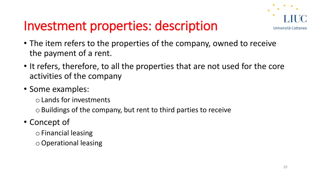 investment investment properties the item refers