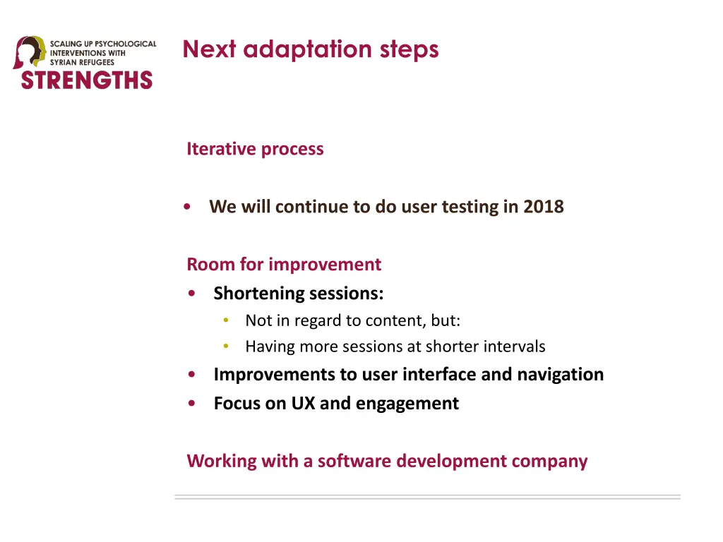 next adaptation steps