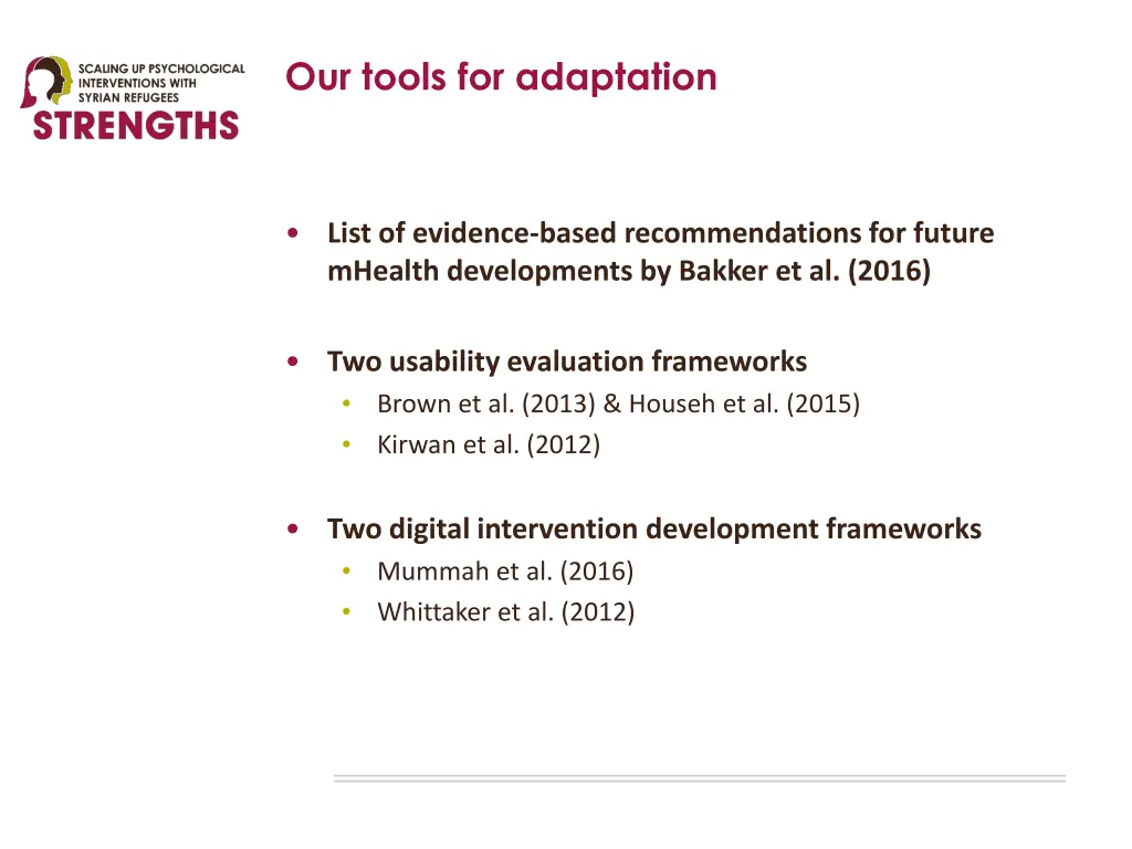 our tools for adaptation