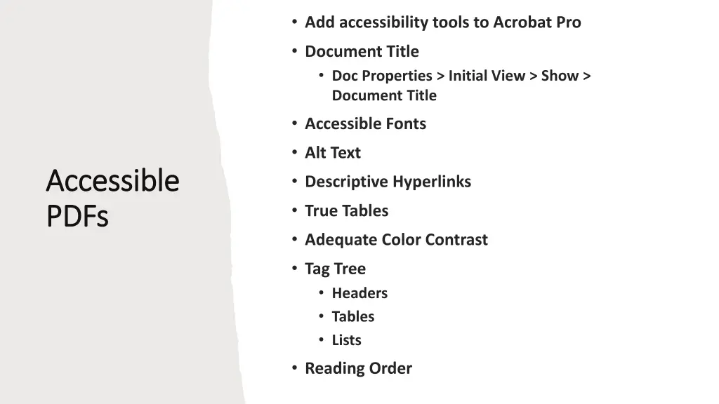 add accessibility tools to acrobat pro document