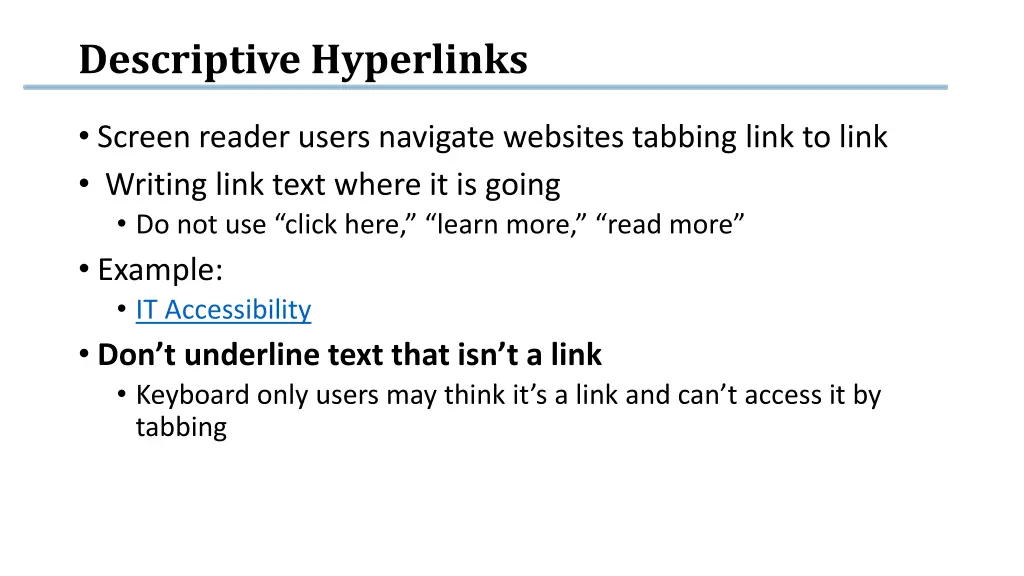 descriptive hyperlinks
