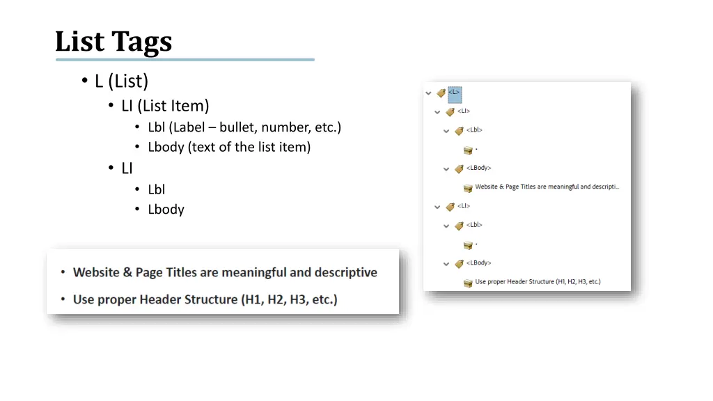 list tags