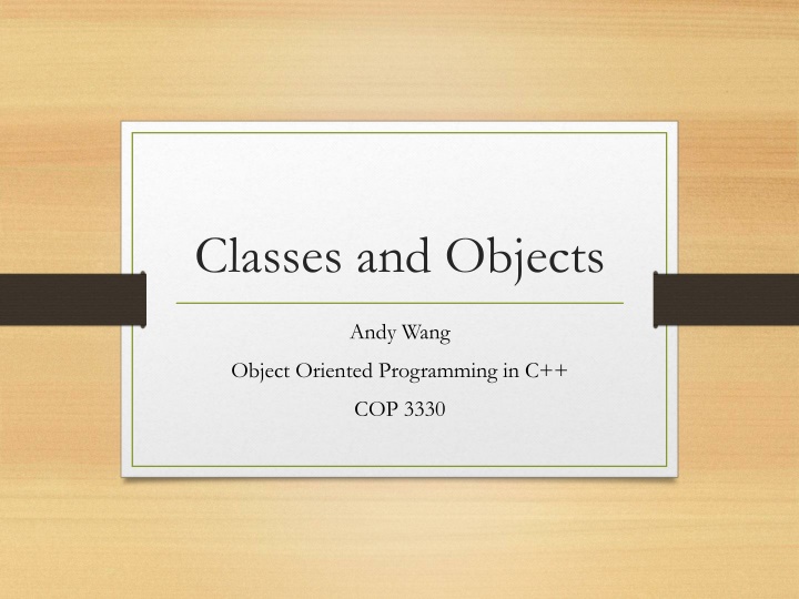 classes and objects