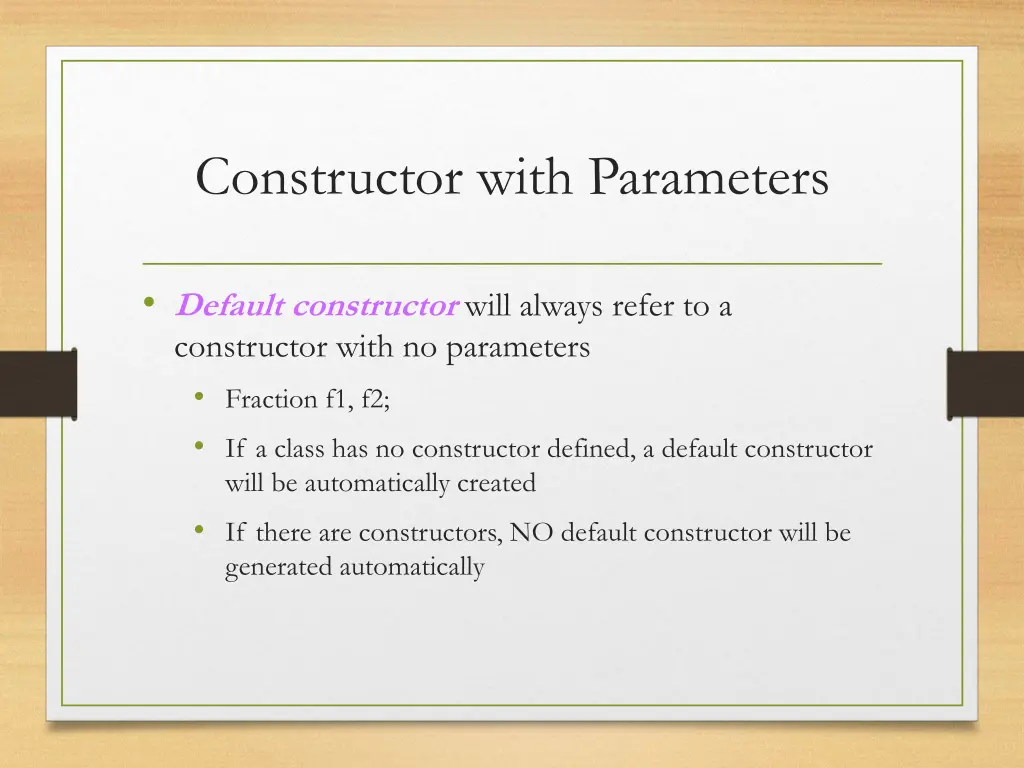 constructor with parameters 1