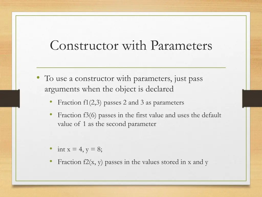 constructor with parameters 2