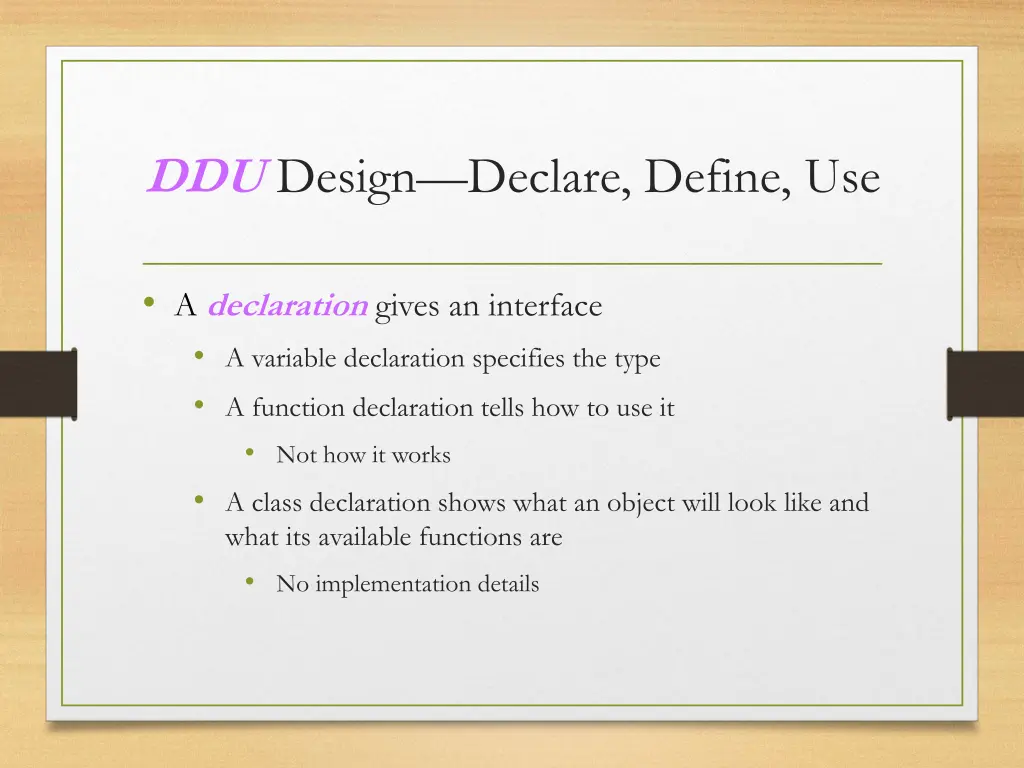 ddu design declare define use