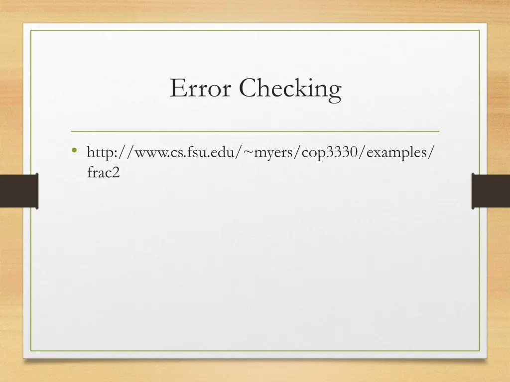 error checking