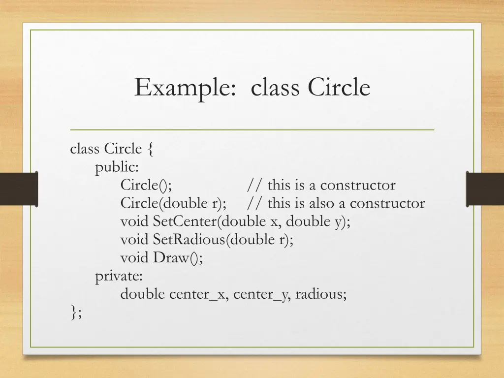 example class circle 1