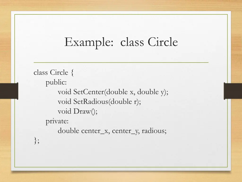 example class circle