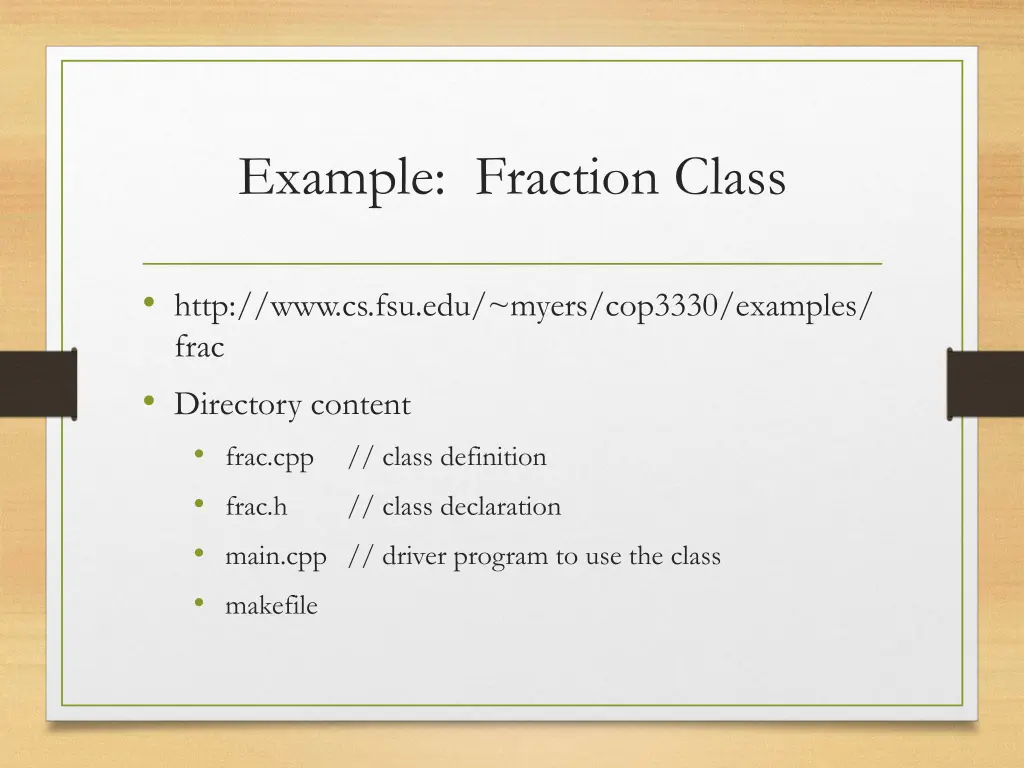 example fraction class