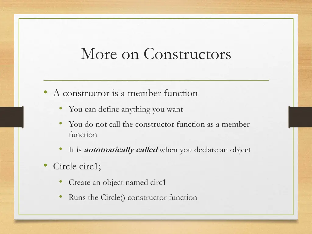 more on constructors
