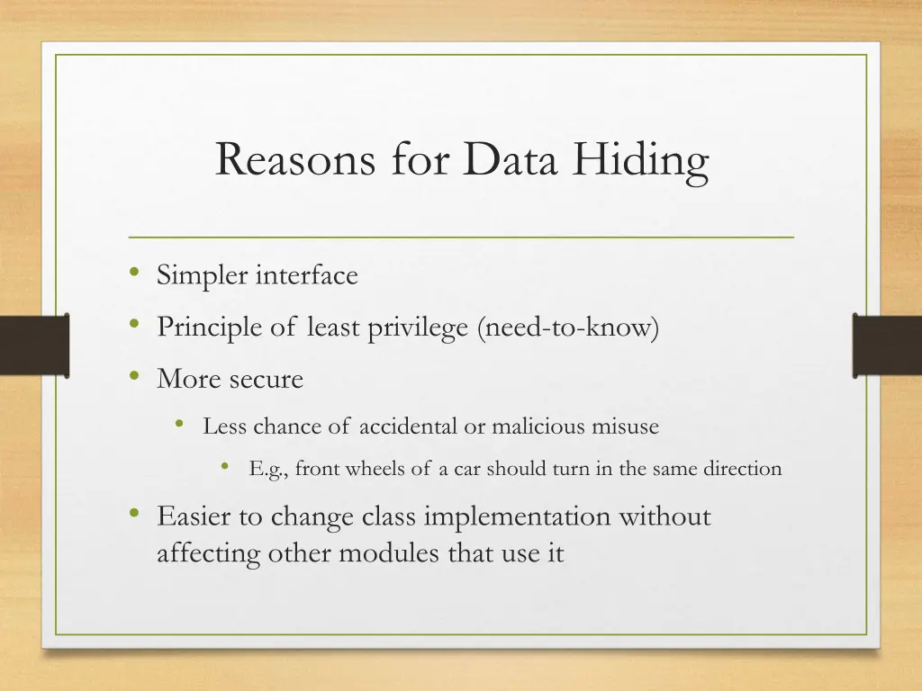 reasons for data hiding