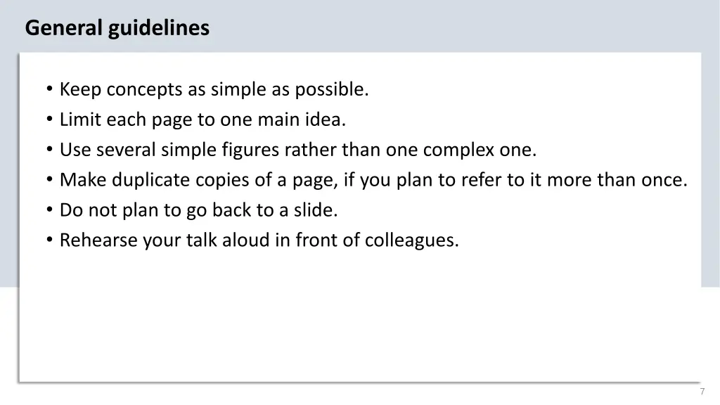 general guidelines