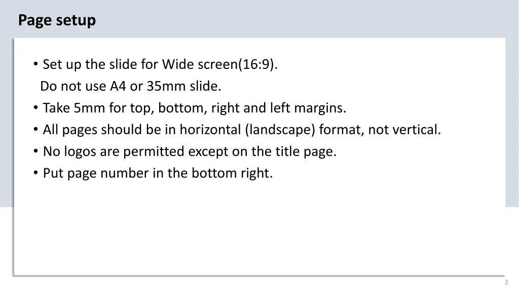 page setup