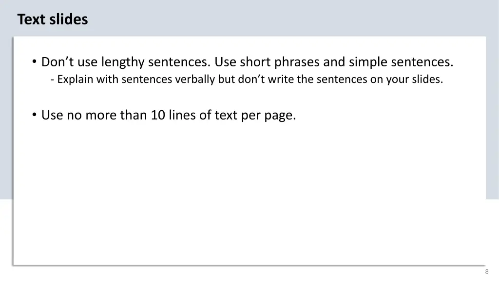 text slides