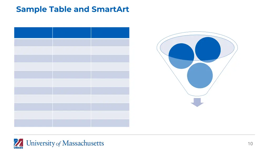 sample table and smartart