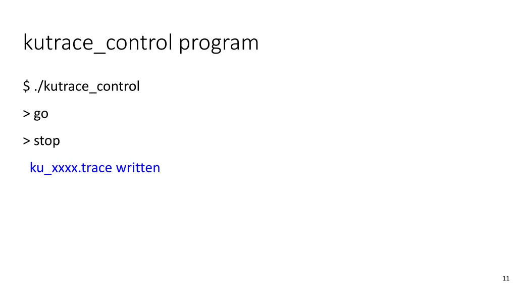 kutrace control program