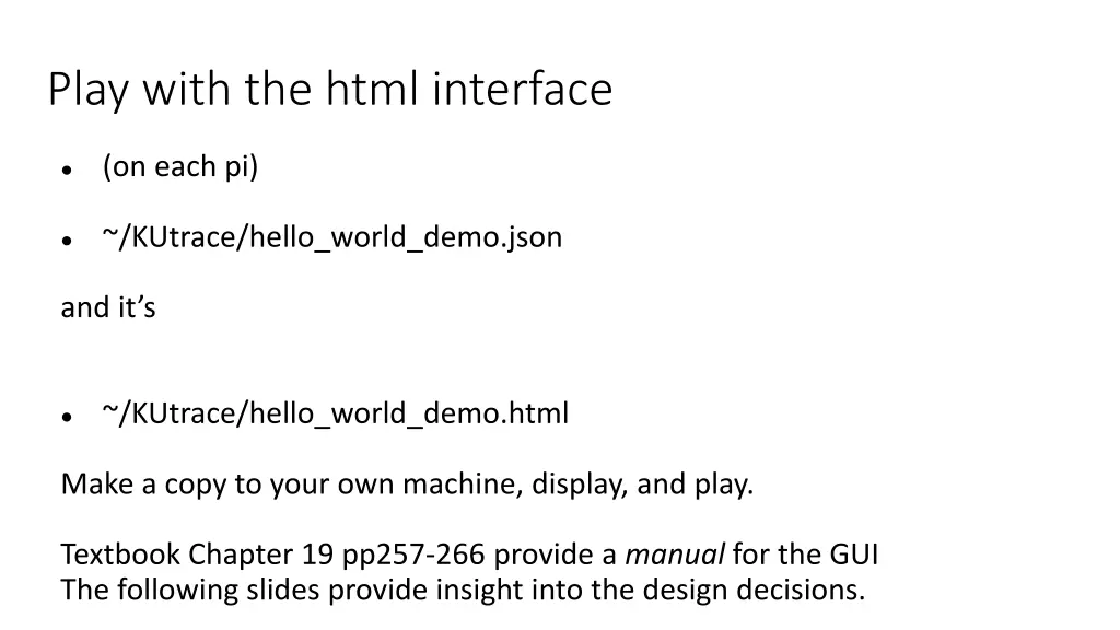 play with the html interface