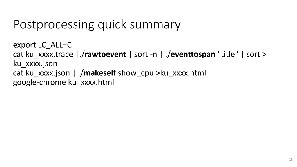 postprocessing quick summary