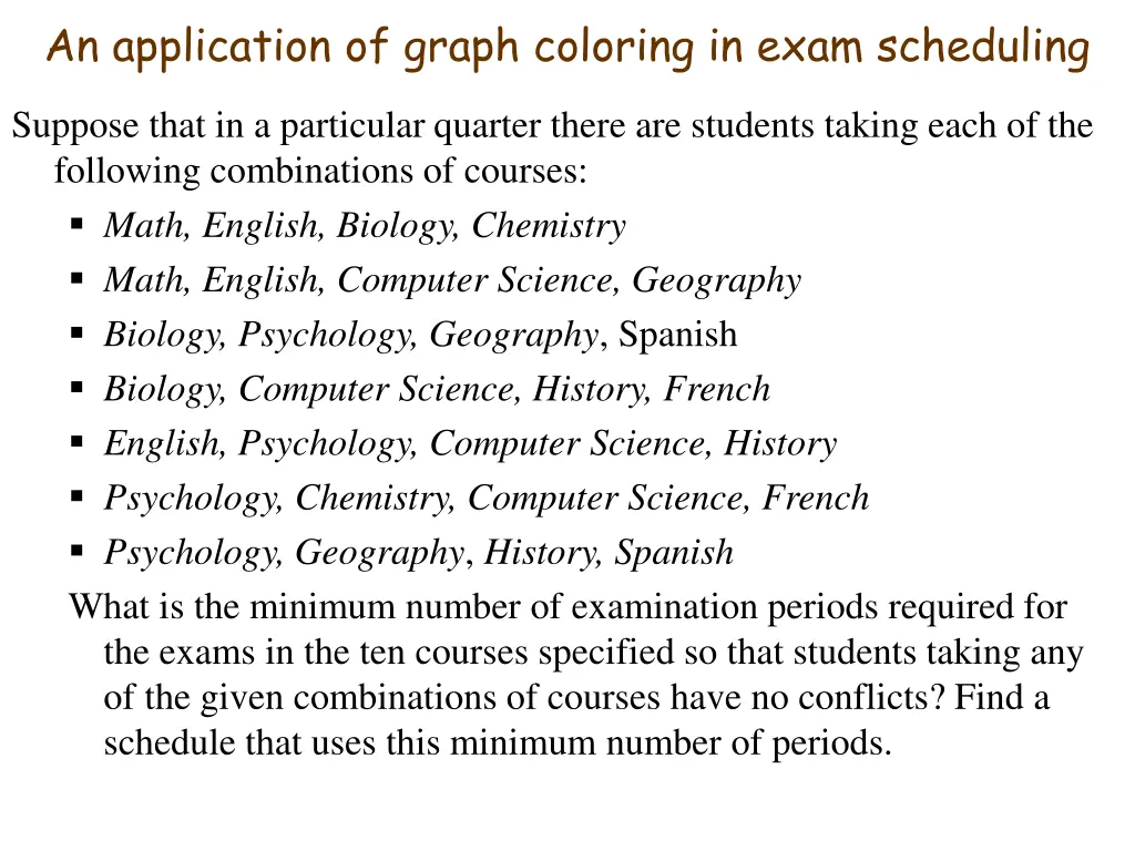 an application of graph coloring in exam