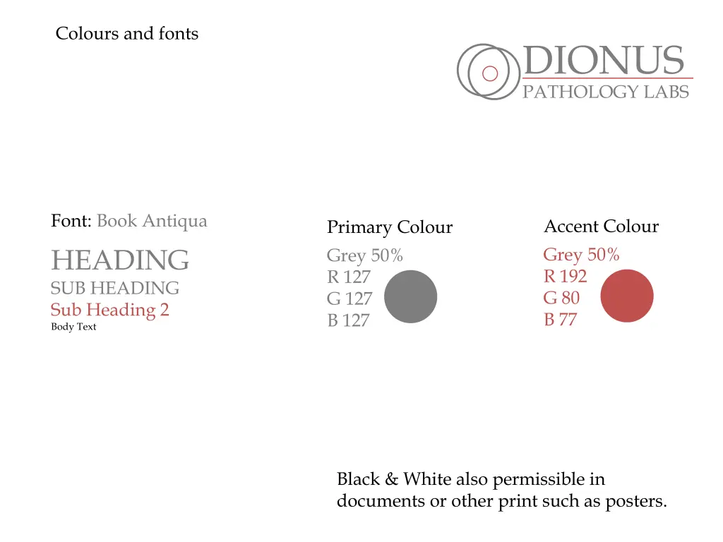 colours and fonts